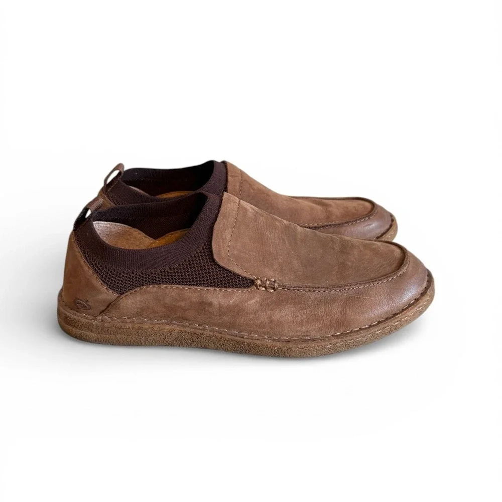 BORN Samuel Mens Slip‎ On Loafer Shoes Brown Leather Size 9.5M